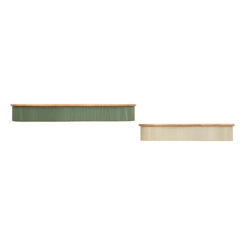 Étagères murale 86 et 65 cm Frieda Vert et Taupe