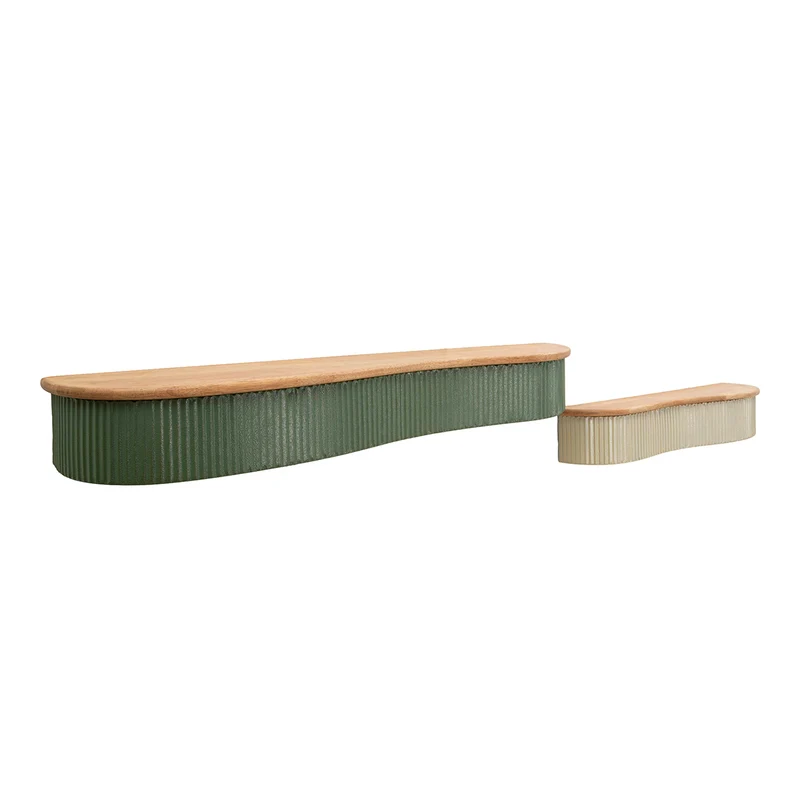 Étagères murale 86 et 65 cm Frieda Vert et Taupe