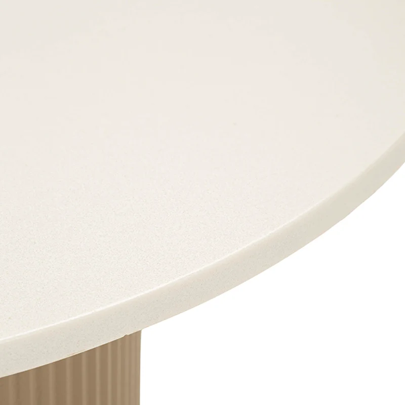 Bout de canapé 46 cm effet marbre Frieda Taupe et Blanc