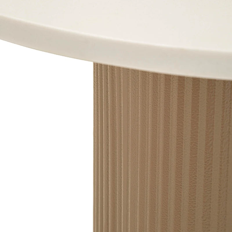 Bout de canapé 46 cm effet marbre Frieda Taupe et Blanc