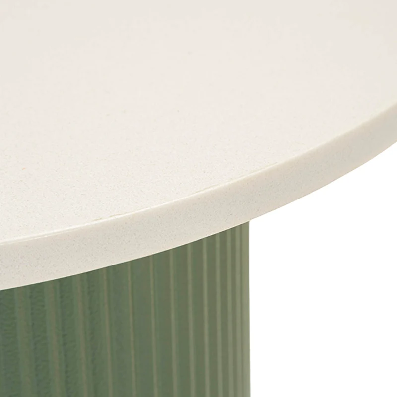 Bout de canapé 40 cm effet marbre Frieda Vert et Blanc
