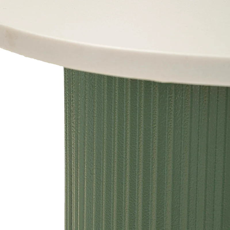 Bout de canapé 40 cm effet marbre Frieda Vert et Blanc