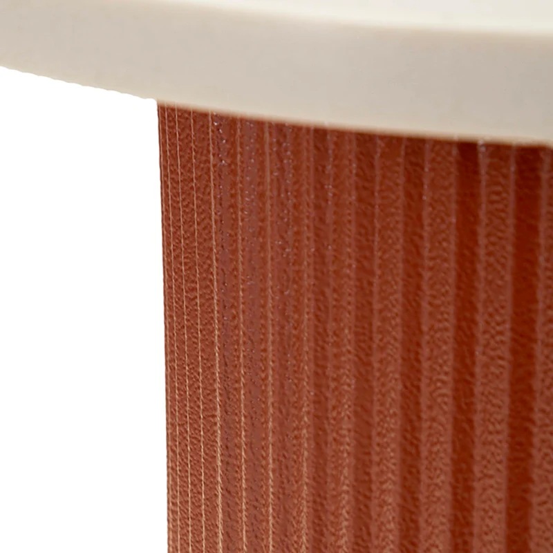 Bout de canapé 35 cm effet marbre Frieda Terracota et Blanc