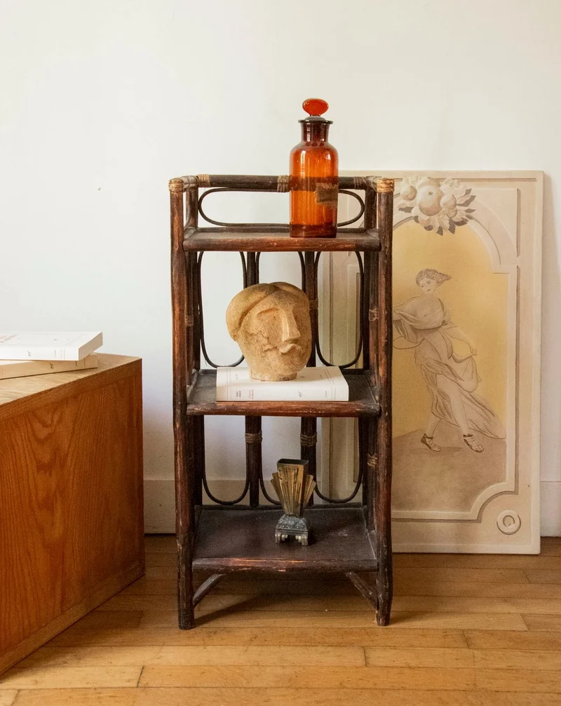 Francine, la table d'appoint en rotin et bambou N°1537