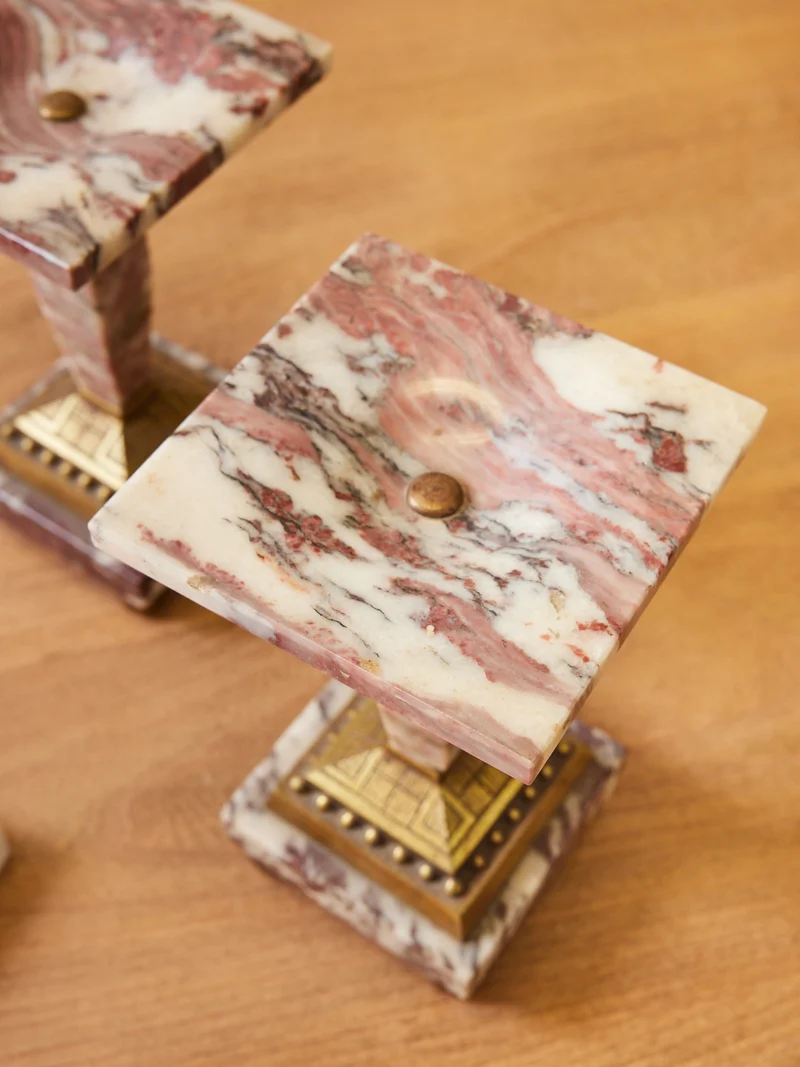 Ulysse, la paire de bougeoirs Art déco en marbre N°127