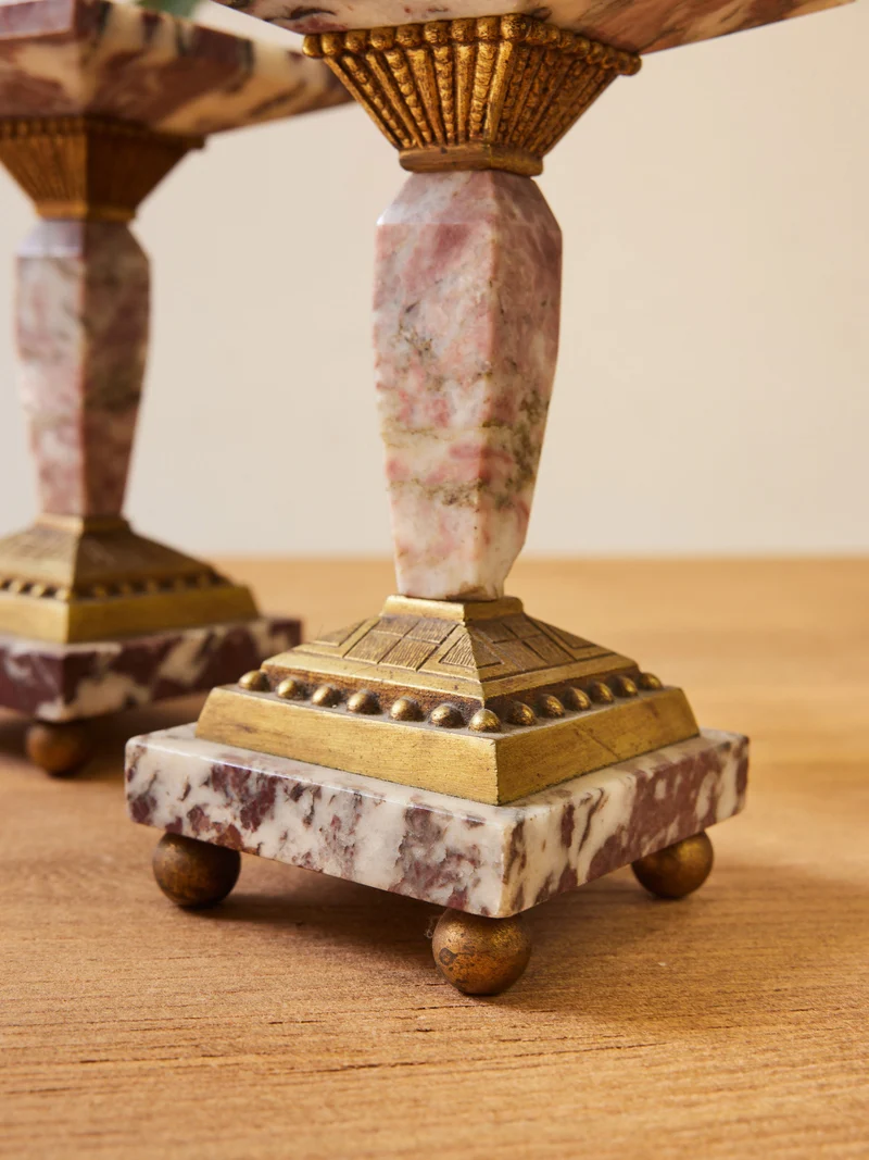 Ulysse, la paire de bougeoirs Art déco en marbre N°127