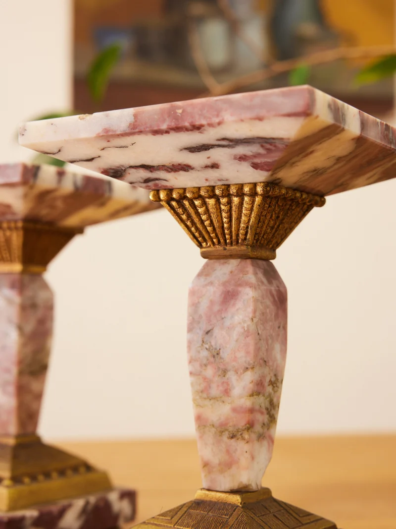 Ulysse, la paire de bougeoirs Art déco en marbre N°127