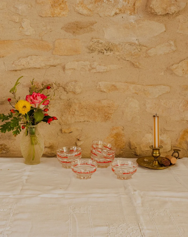 Nestor, le lot de 8 coupelles en verre N°748