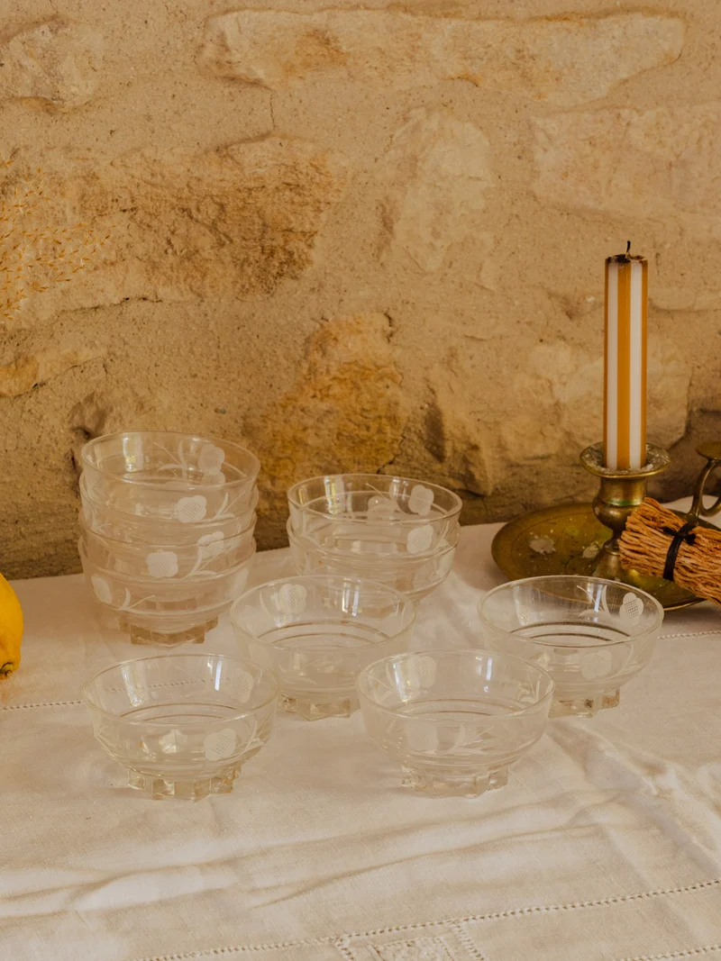 Nestor, le lot de 10 coupelles en verre N°747