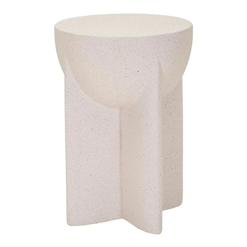 Bout de canapé 33,5 cm effet pierre Terraza Crème