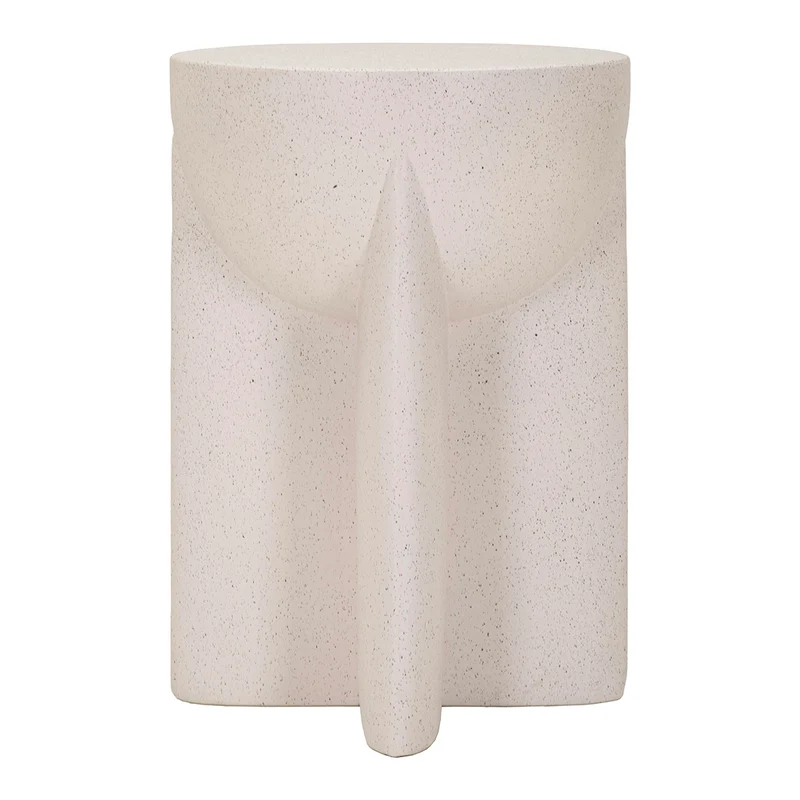 Bout de canapé 33,5 cm effet pierre Terraza Crème