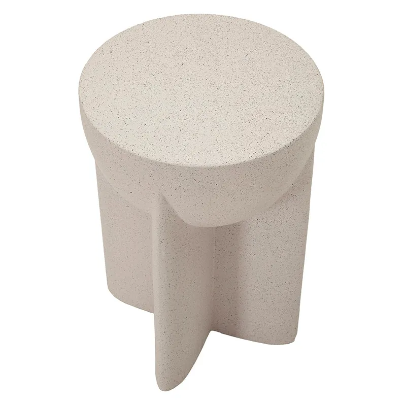 Bout de canapé 33,5 cm effet pierre Terraza Crème