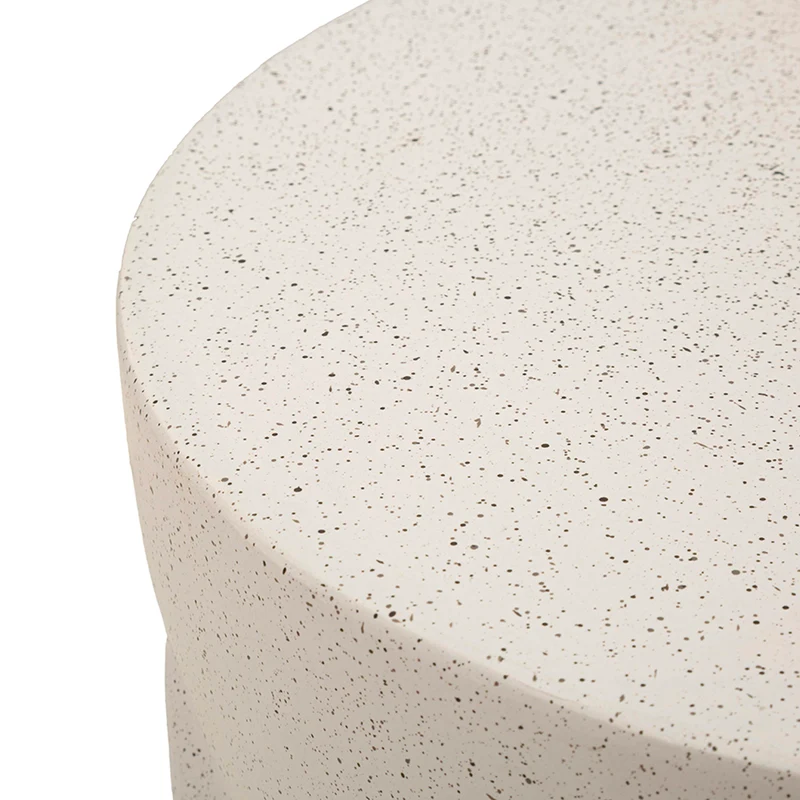 Bout de canapé 33,5 cm effet pierre Terraza Crème