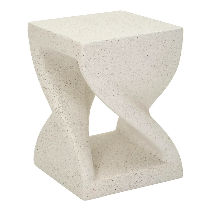 Bout de canapé 34 cm effet pierre Terraza Crème