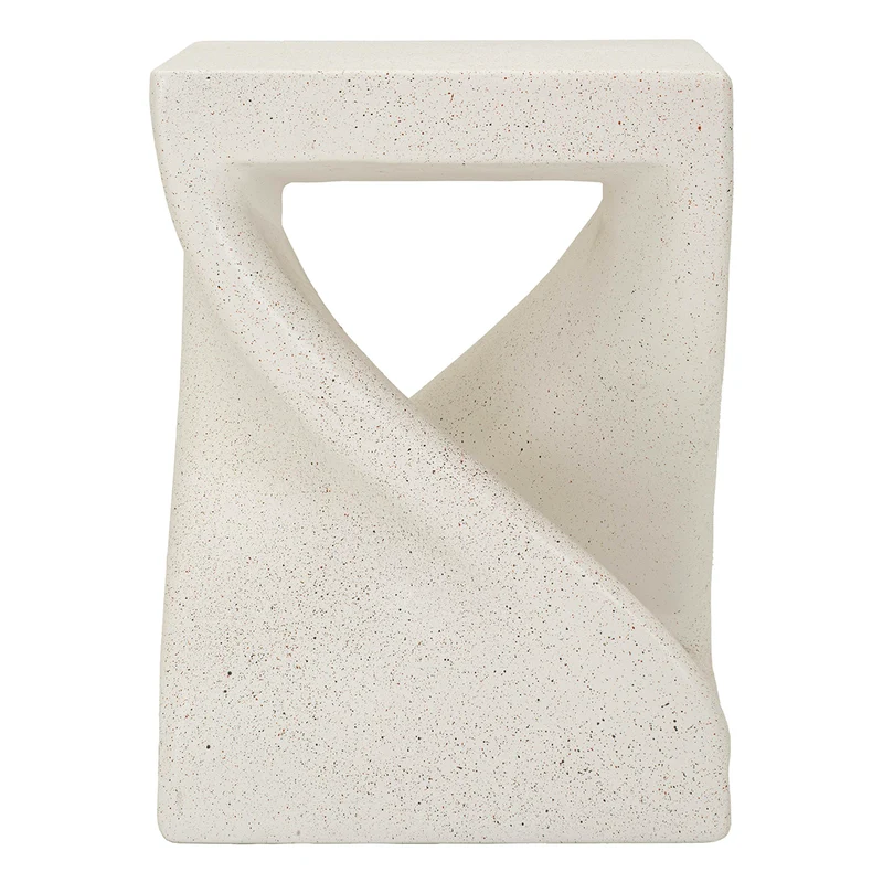 Bout de canapé 34 cm effet pierre Terraza Crème