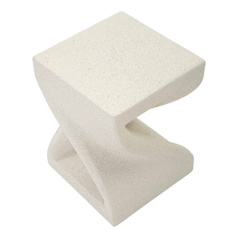 Bout de canapé 34 cm effet pierre Terraza Crème