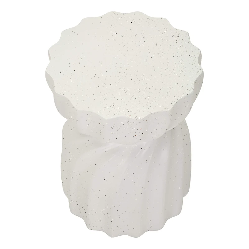 Bout de canapé 36 cm effet pierre Terraza Crème
