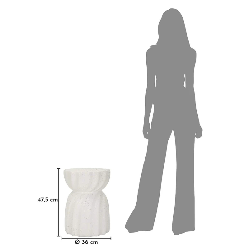Bout de canapé 36 cm effet pierre Terraza Crème