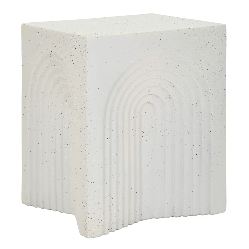Bout de canapé 40,5 cm effet pierre Terraza Crème