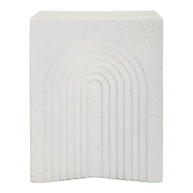 Bout de canapé 40,5 cm effet pierre Terraza Crème