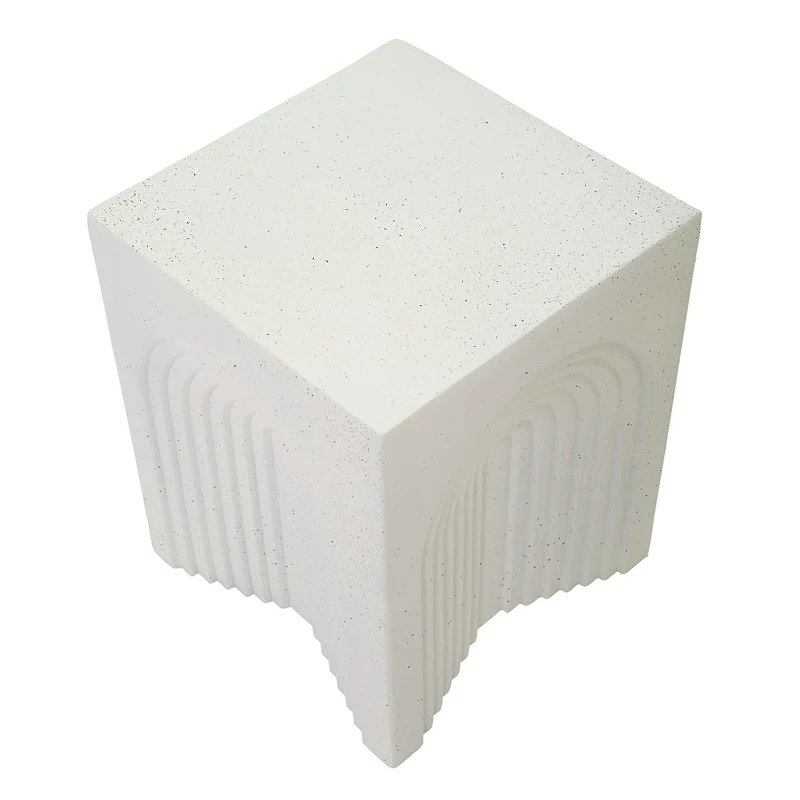 Bout de canapé 40,5 cm effet pierre Terraza Crème