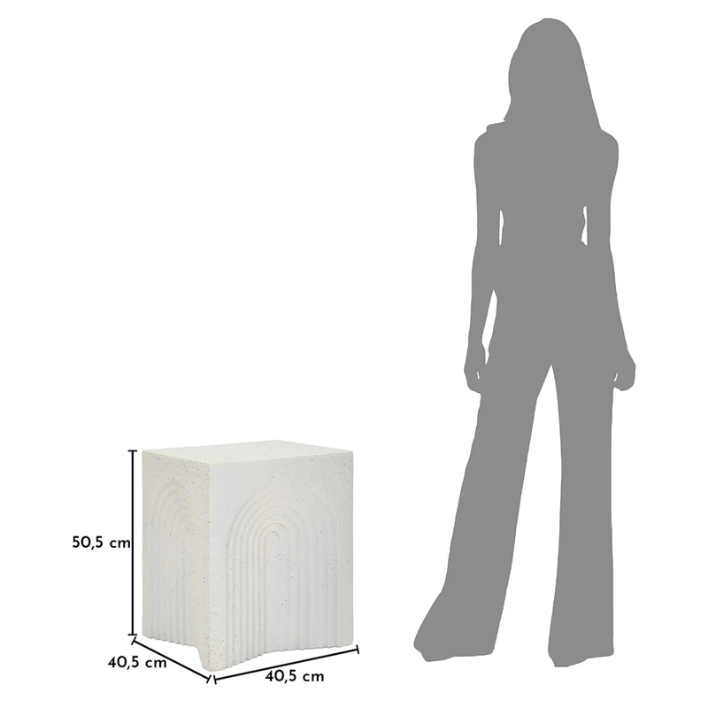 Bout de canapé 40,5 cm effet pierre Terraza Crème