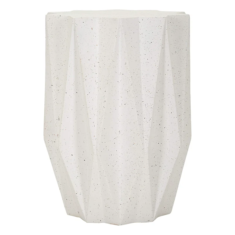 Bout de canapé 38,5 cm effet pierre Terraza Crème