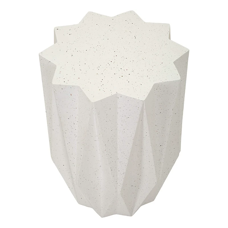 Bout de canapé 38,5 cm effet pierre Terraza Crème