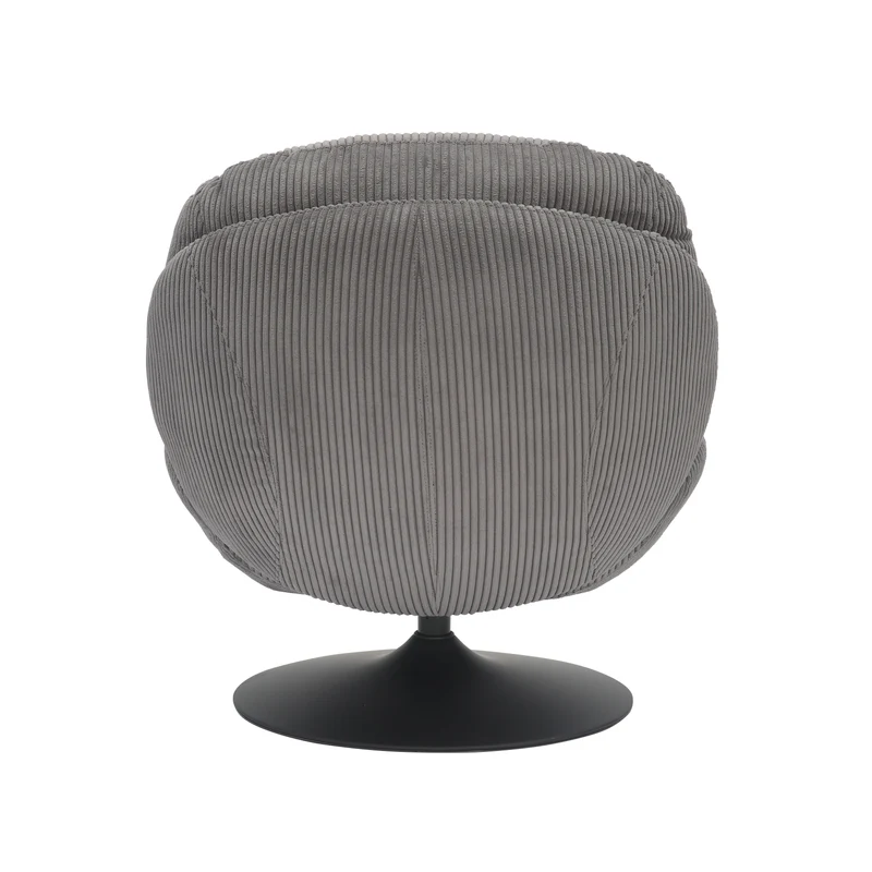Fauteuil pivotant velours côtelé gris