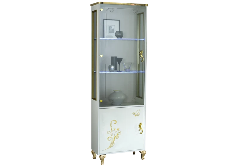 Ensemble meuble TV baroque blanc doré - ROSA