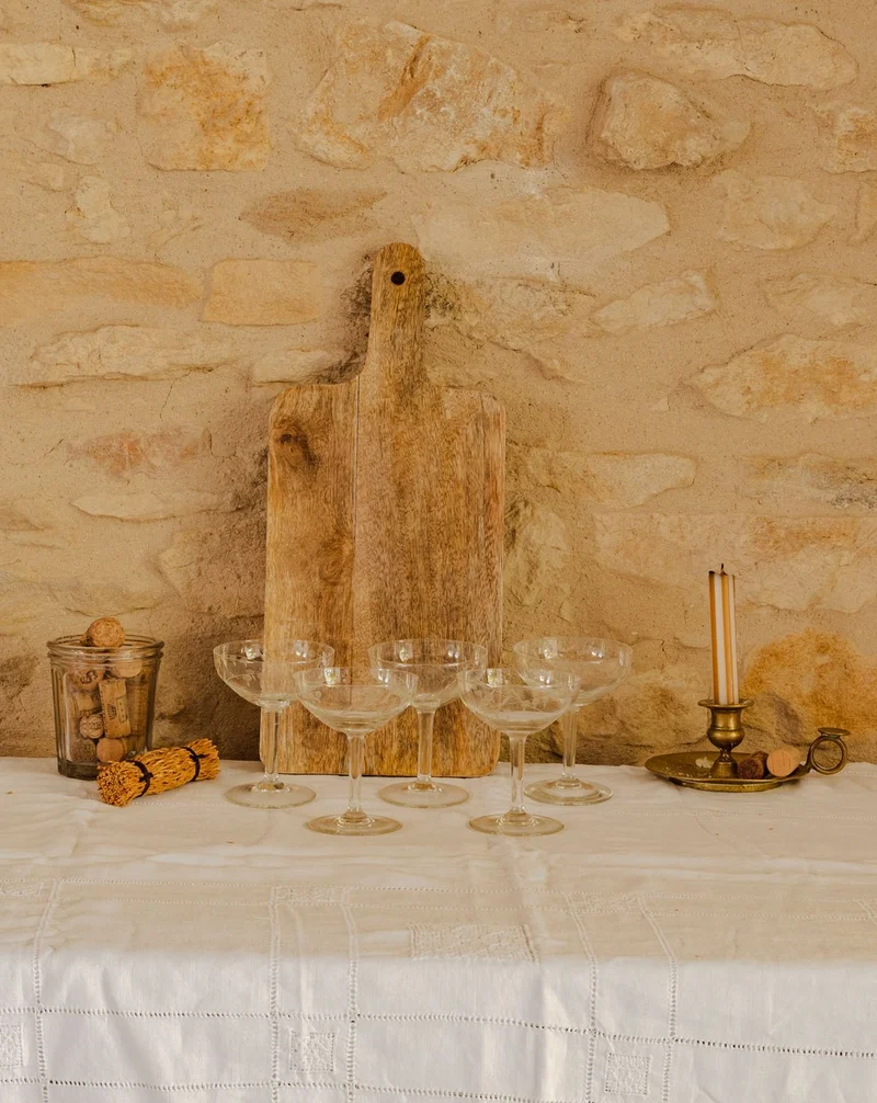 Eugène, le lot de 5 coupes à champagne en verre N°249