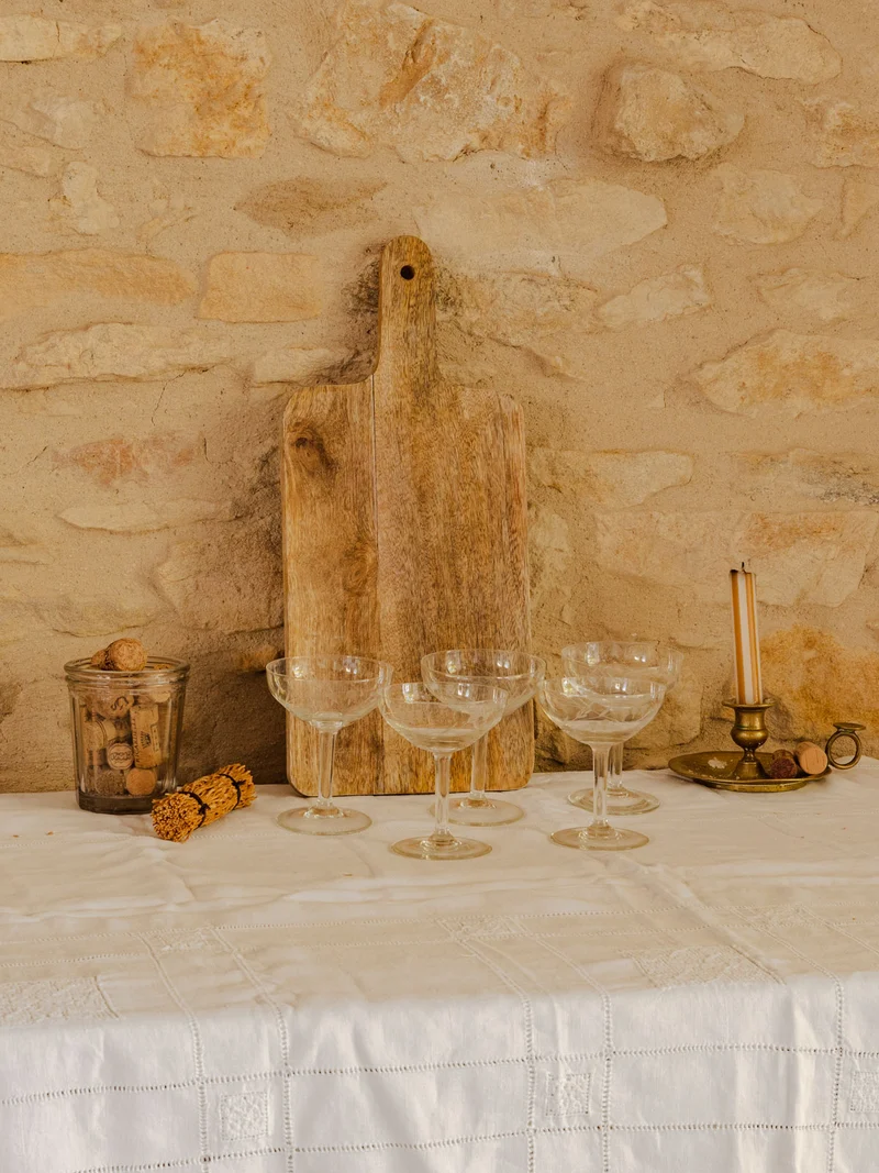 Eugène, le lot de 5 coupes à champagne en verre N°249