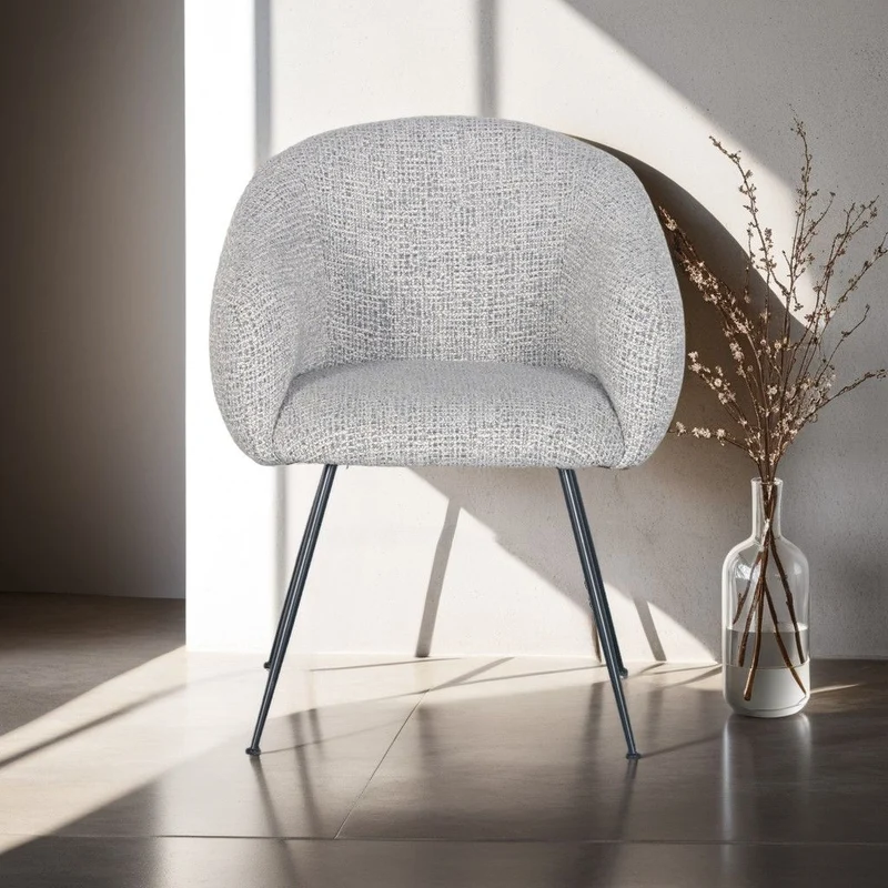 Fauteuil en tissu gris clair VADIM