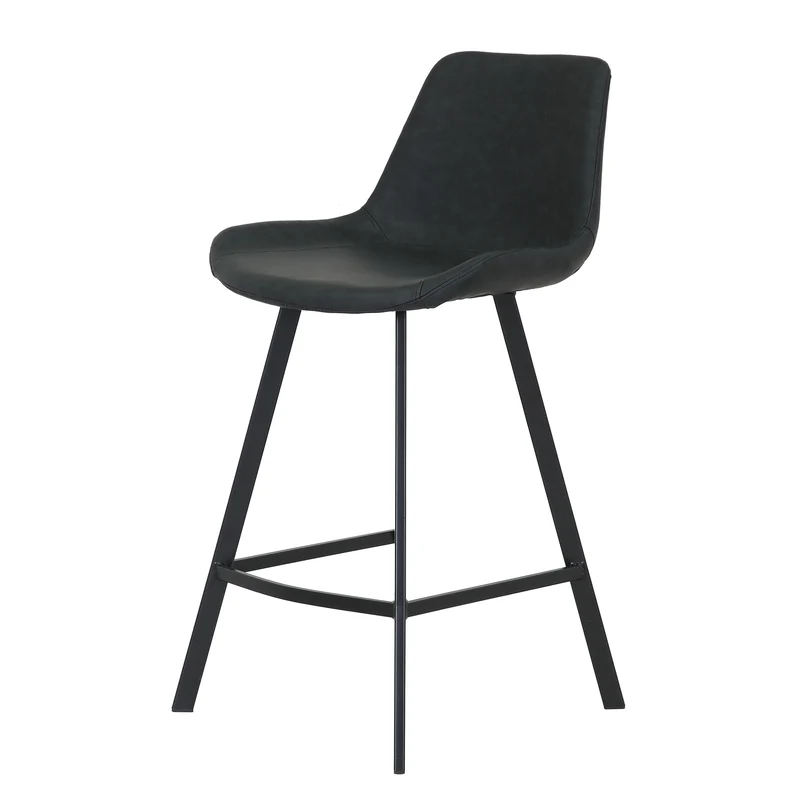 Chaise snack PU noir mat
