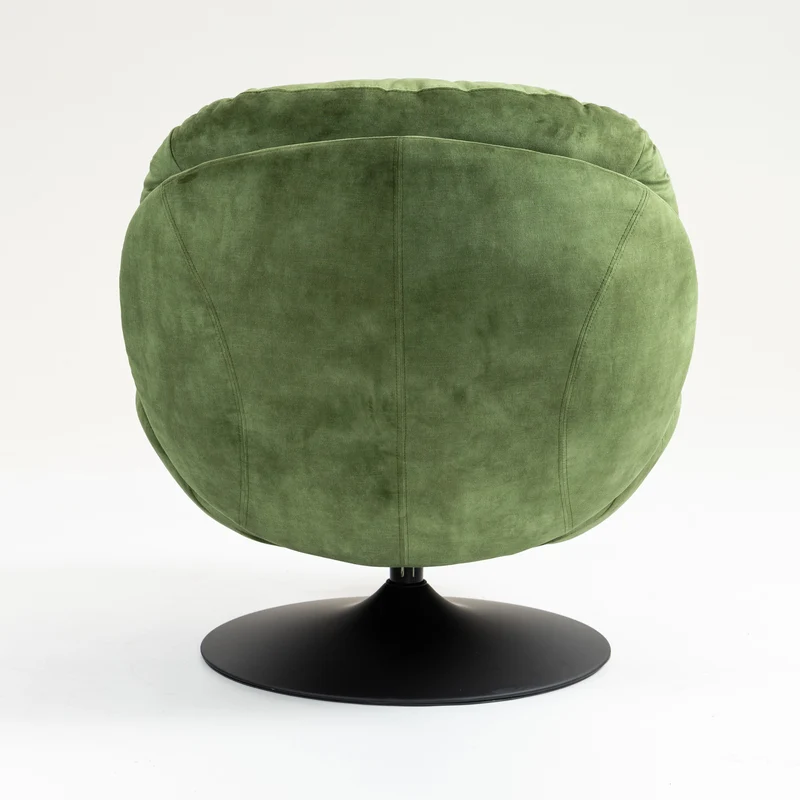 Fauteuil pivotant en velours vert