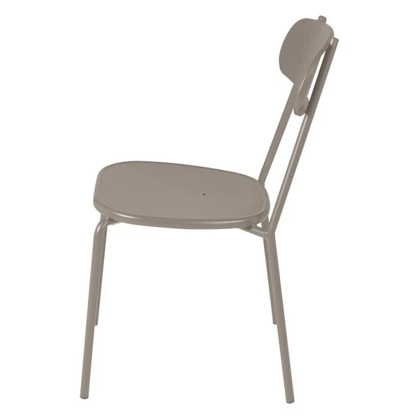 Chaise repas outdoor métal taupe