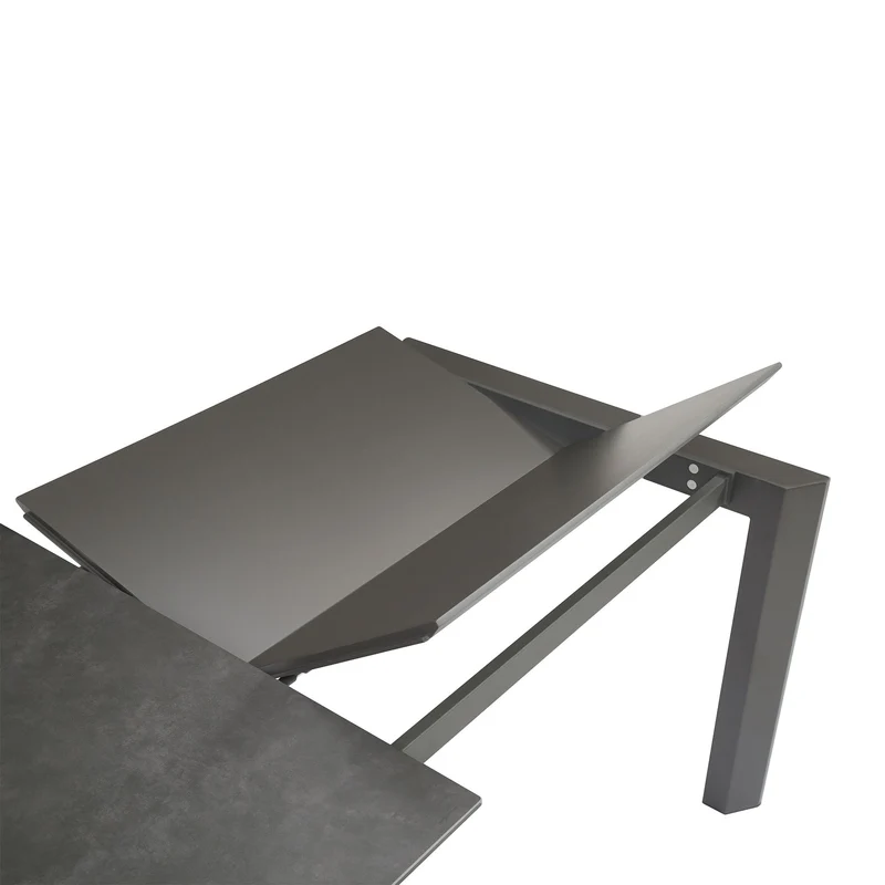 Table repas en céramique noir 160 cm avec allonge