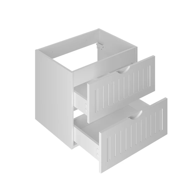 Meuble sous-vasque 80cm 2 niches plan de toilette Soline Blanc