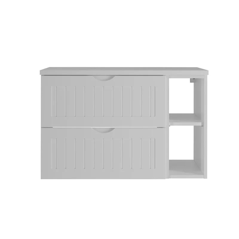Meuble sous-vasque 80cm 2 niches plan de toilette Soline Blanc