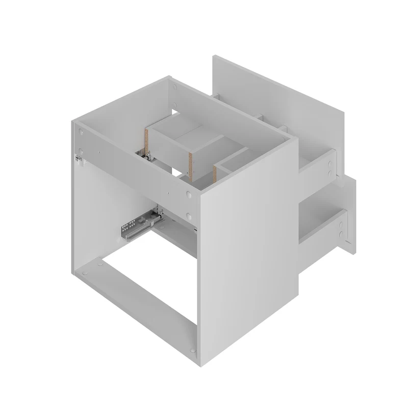 Meuble sous-vasque 80cm 2 niches plan de toilette Soline Blanc
