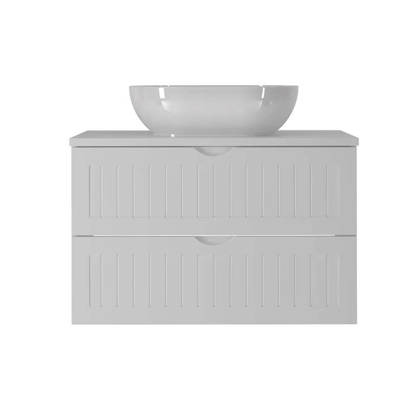 Meuble simple vasque 80cm Soline Blanc