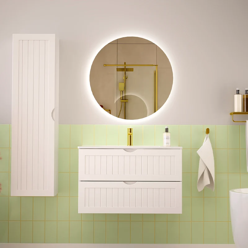 Meuble sous-vasque 80cm Soline Blanc
