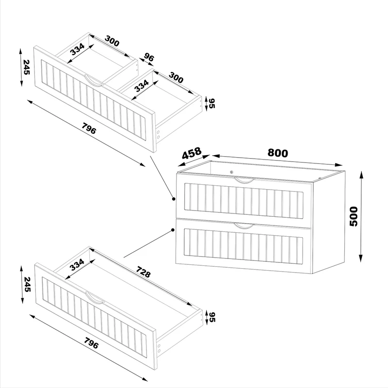 Meuble sous-vasque 80cm Soline Blanc