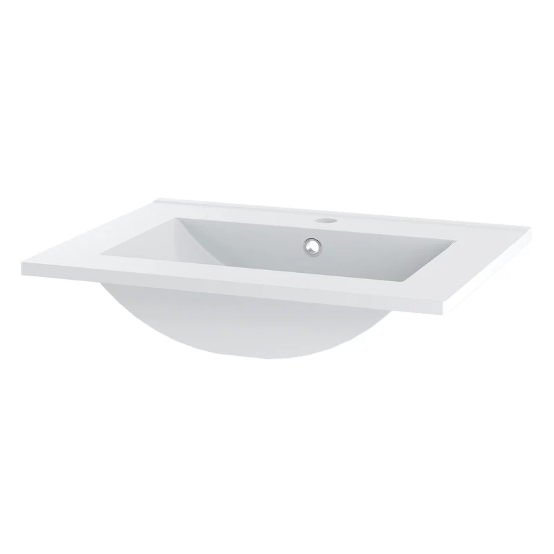 Meuble simple vasque encastrée 60cm Soline Blanc