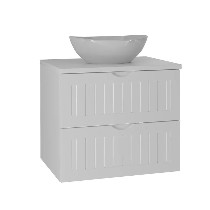 Meuble simple vasque 60cm Soline Blanc