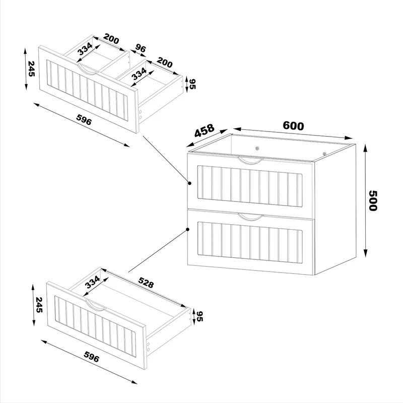 Meuble sous-vasque 60cm Soline Blanc