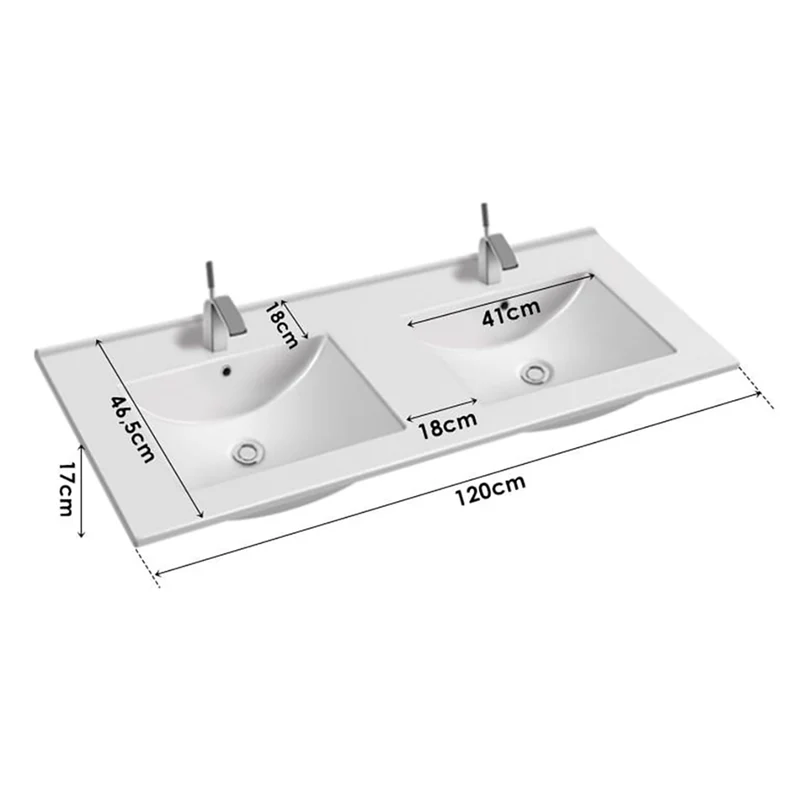 Meuble double vasque encastrée 120cm Izae Cachemire