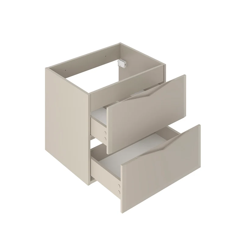 Ensemble meuble double vasque encastrée 120cm et colonne Ellie Cachemire