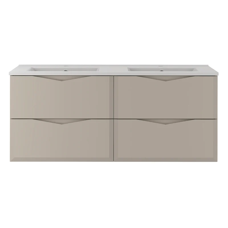 Meuble double vasque encastrée 120cm Ellie Cachemire