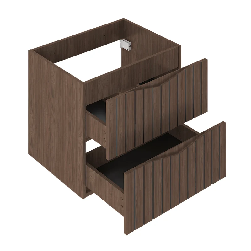 Meuble double vasque encastrée 120cm Siena bois et noir